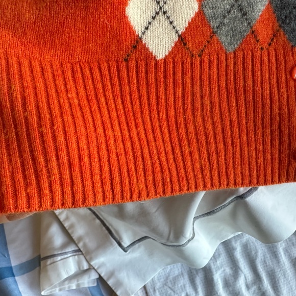 J. Crew Orange Cashmere Cardigan Sweater size Small - Picture 7 of 16